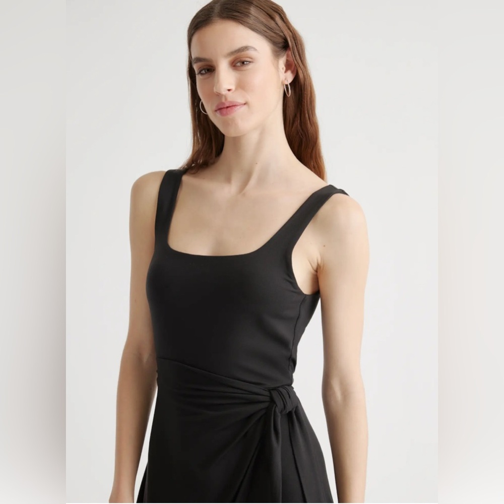 NWT Quince Tencel Jersey Side Tie Midi Dress Sz XS - Picture 2 of 10